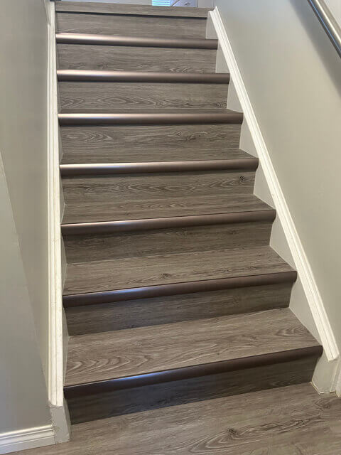 Flooring Installation Contractor Winnipeg, Luxury Vinyl Plank Stairs